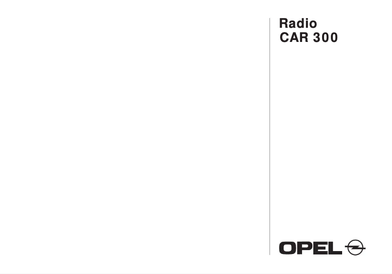 Image de la première page du manuel de l'appareil Opel Car300