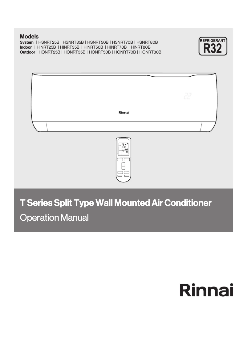 Page n°1 - Manuel utilisateur Rinnai T
