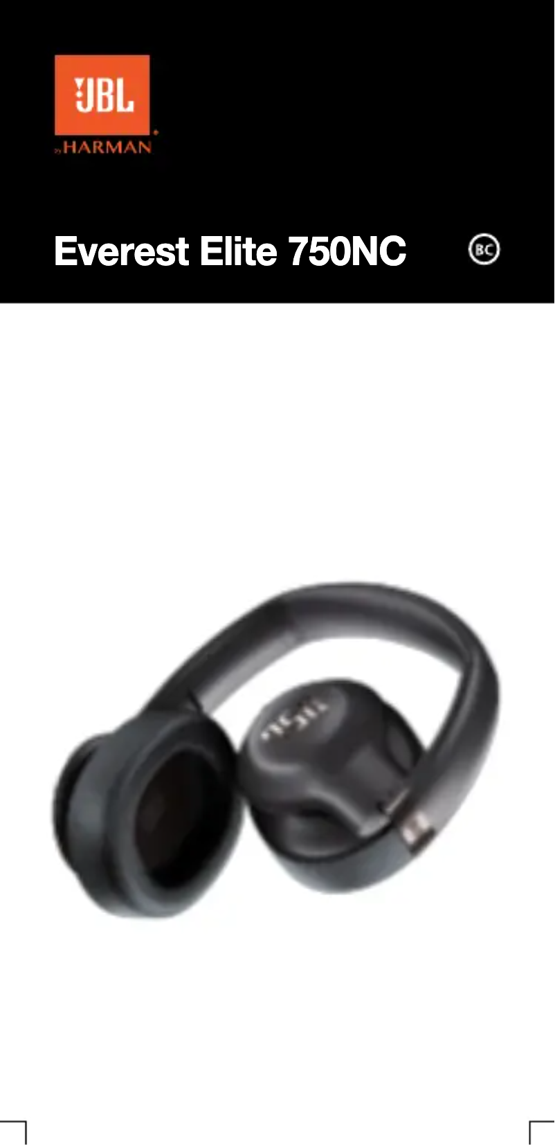 Page 1 de la notice Manuel utilisateur JBL Everest Elite 750NC