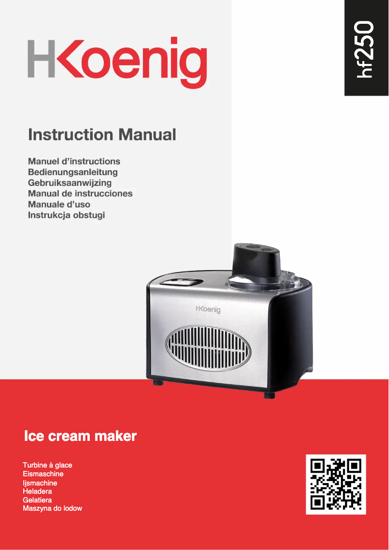 Page 1 de la notice Manuel utilisateur H.Koenig HF250
