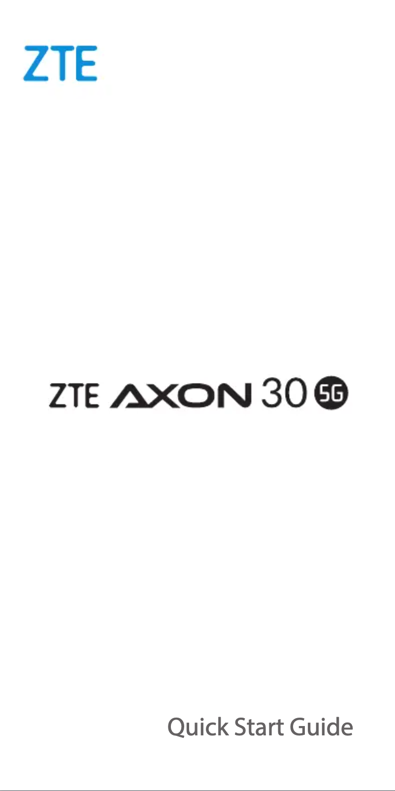Page n°1 - Manuel utilisateur ZTE Axon 30 5G