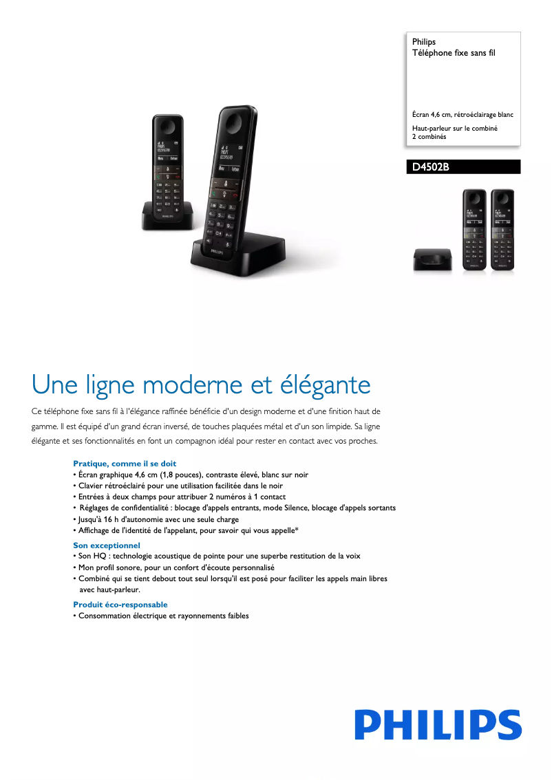 Image de la première page du manuel de l'appareil D4502B