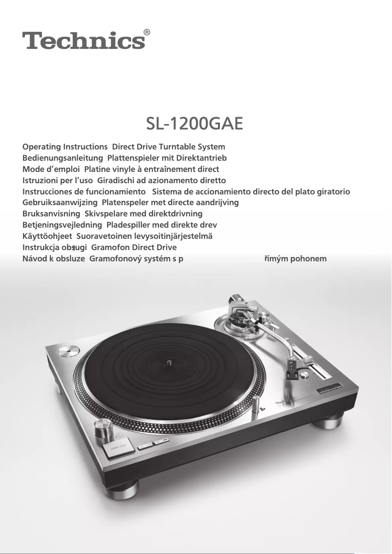 Page n°1 - Manuel utilisateur Technics SL-1200GAE