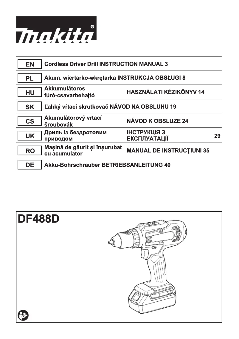 Page 1 de la notice Manuel utilisateur Makita DF488DWE