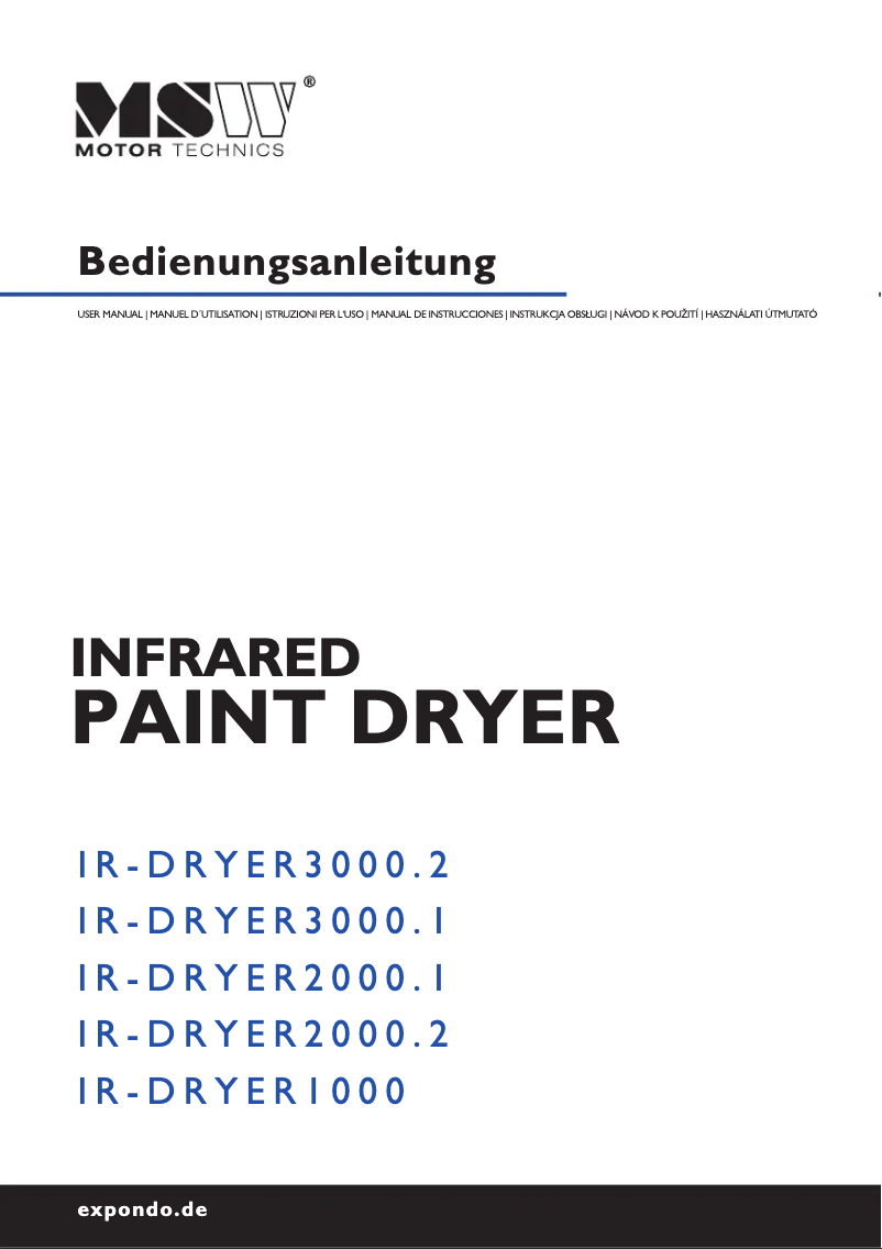 Página 1 del manual Manual de usuario MSW IR-DRYER2000.1