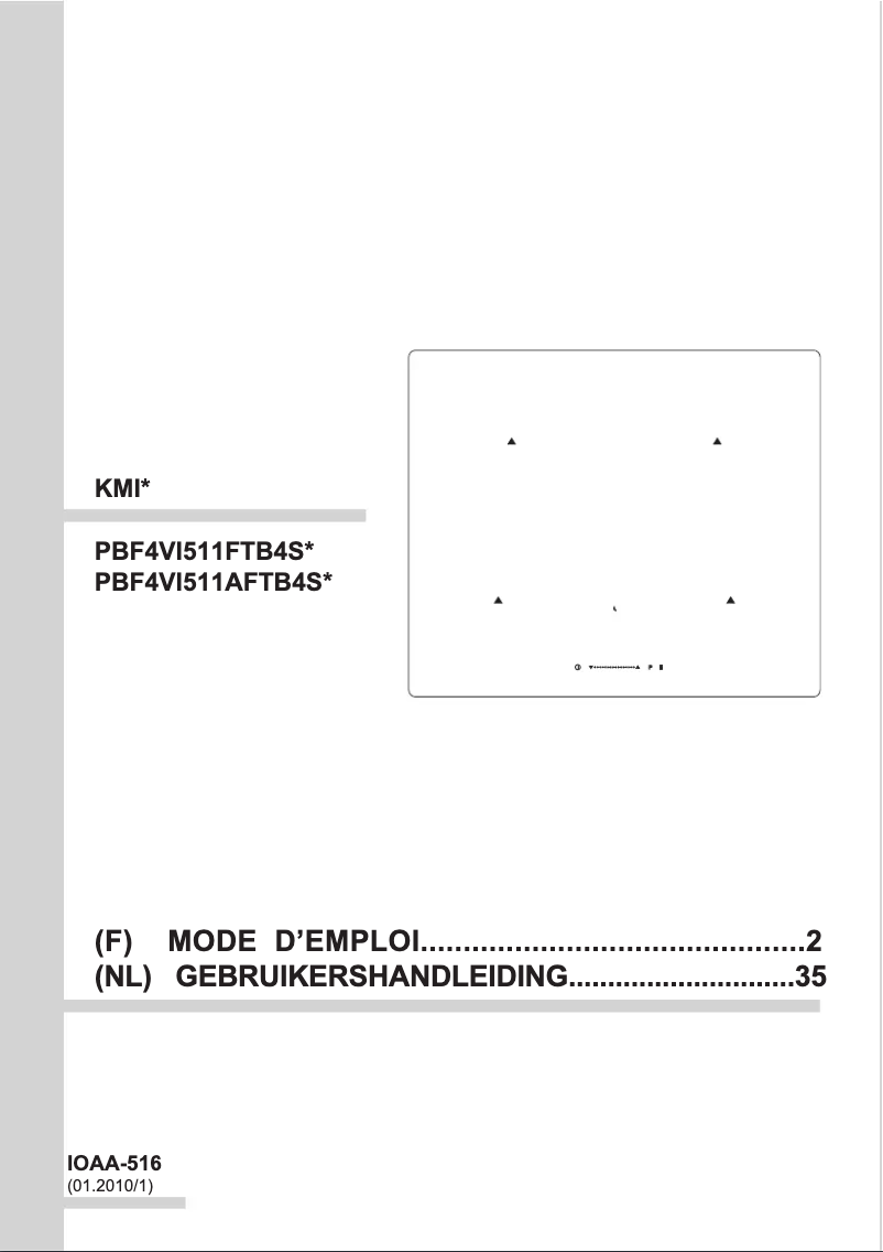 Page n°1 - Manuel utilisateur Amica KMI 13291 F