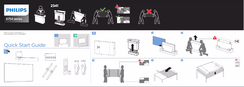 Page 1 de la notice Guide de démarrage rapide Philips 6700 series 75PUS6754
