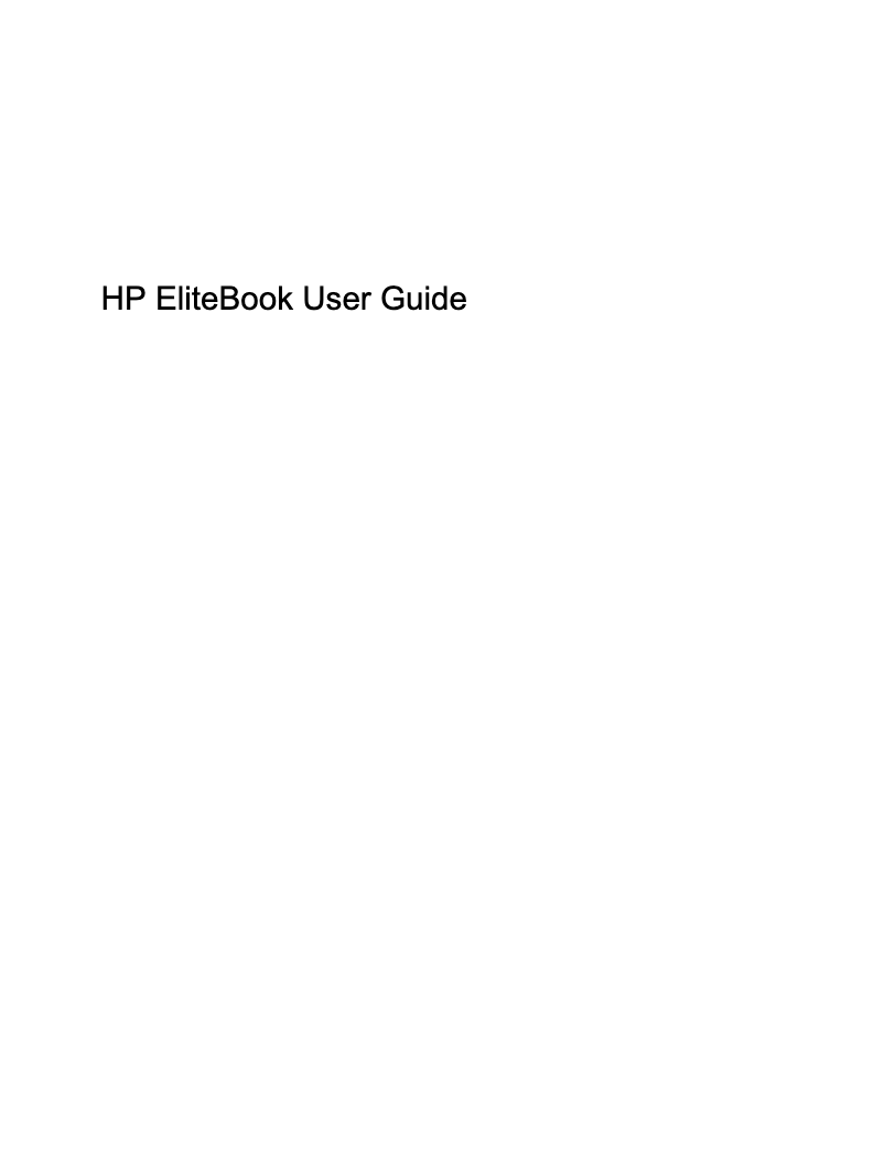 Page n°1 - Manuel utilisateur HP EliteBook 8540w