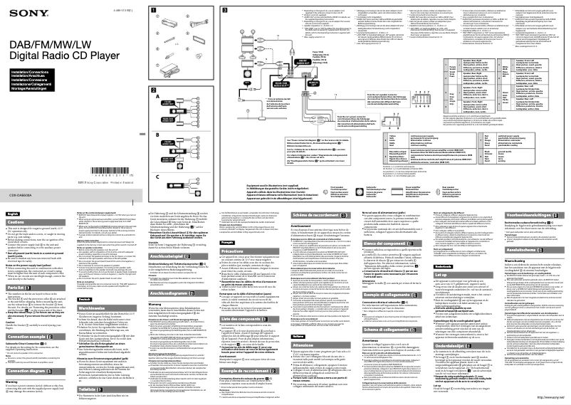 Página 1 del manual Guía de instalación Sony CDX-DAB500A