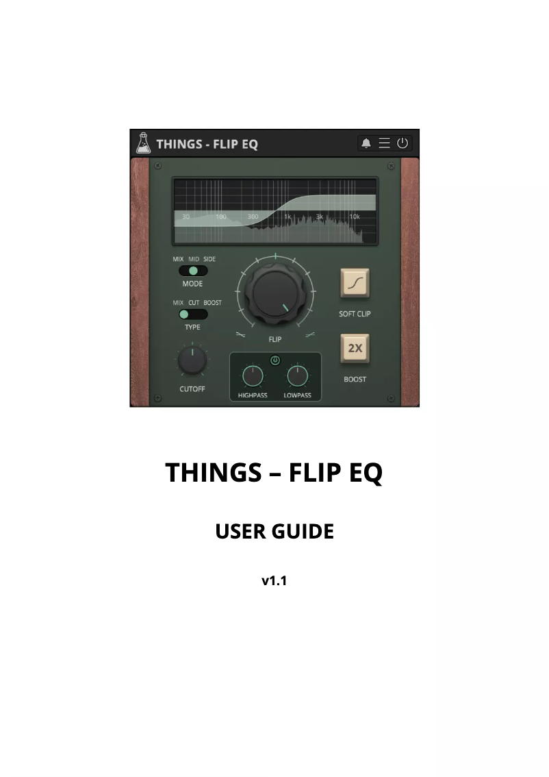 Page 1 de la notice Manuel utilisateur AudioThing Flip EQ