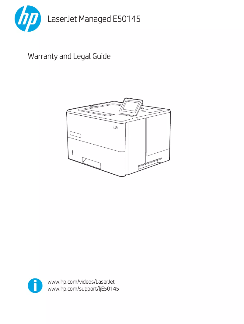 Page 1 de la notice Informations de garantie HP LaserJet Ultra M106