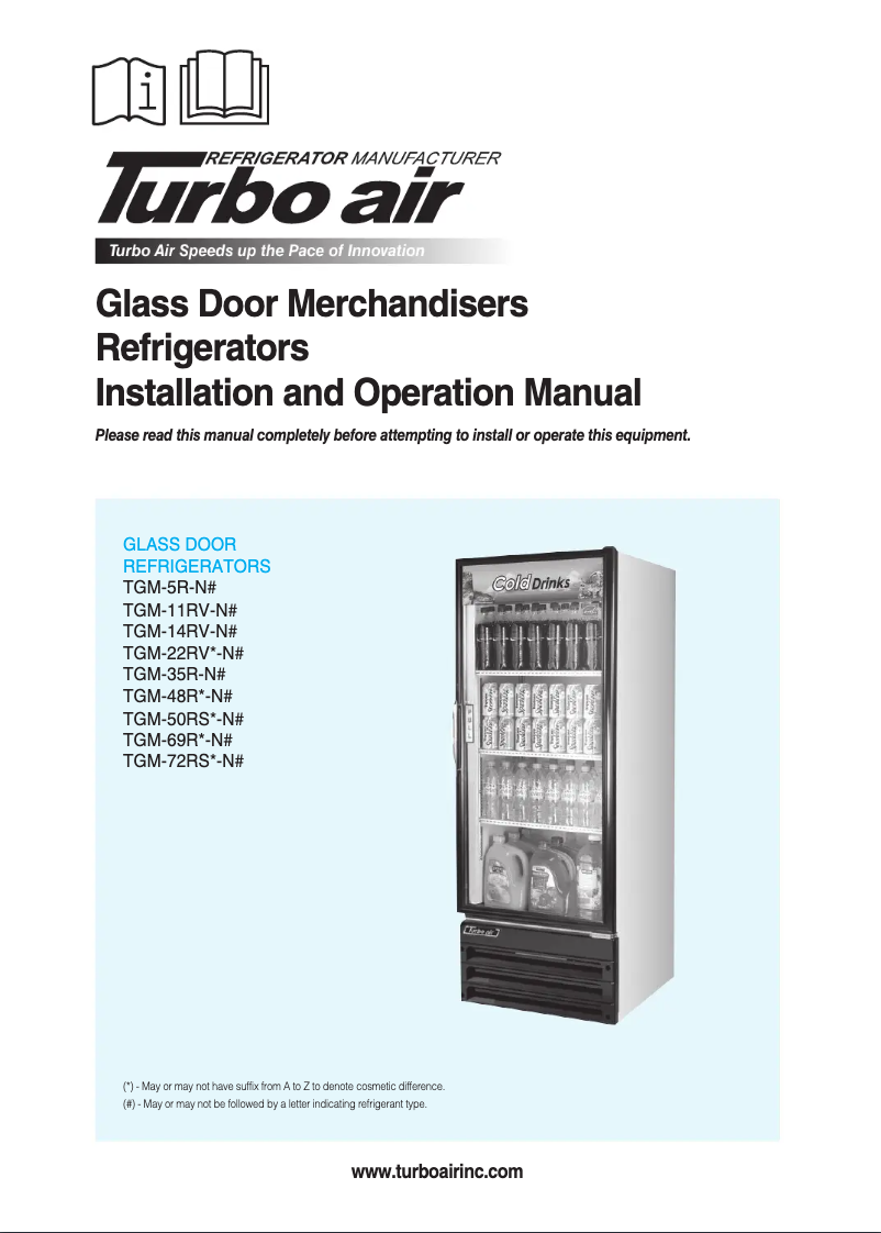 Page n°1 - Manuel utilisateur Turbo air TGM-48R-N