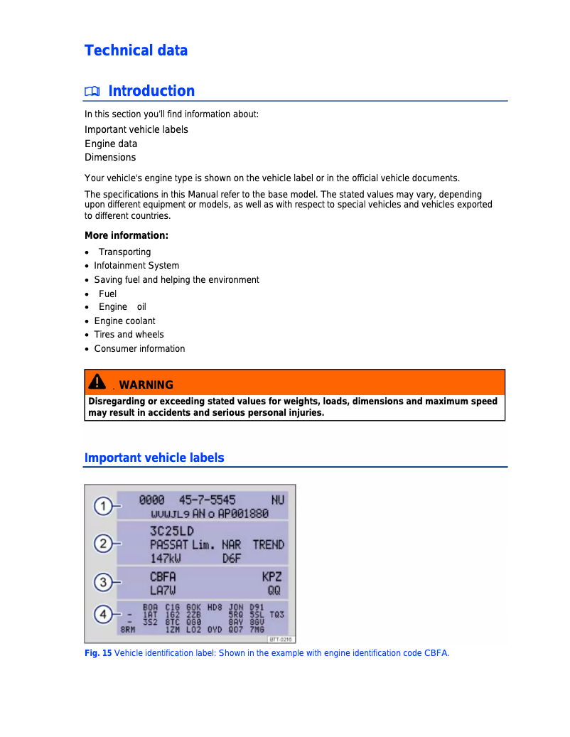 Página 1 del manual Ficha técnica Volkswagen Touareg (2013)
