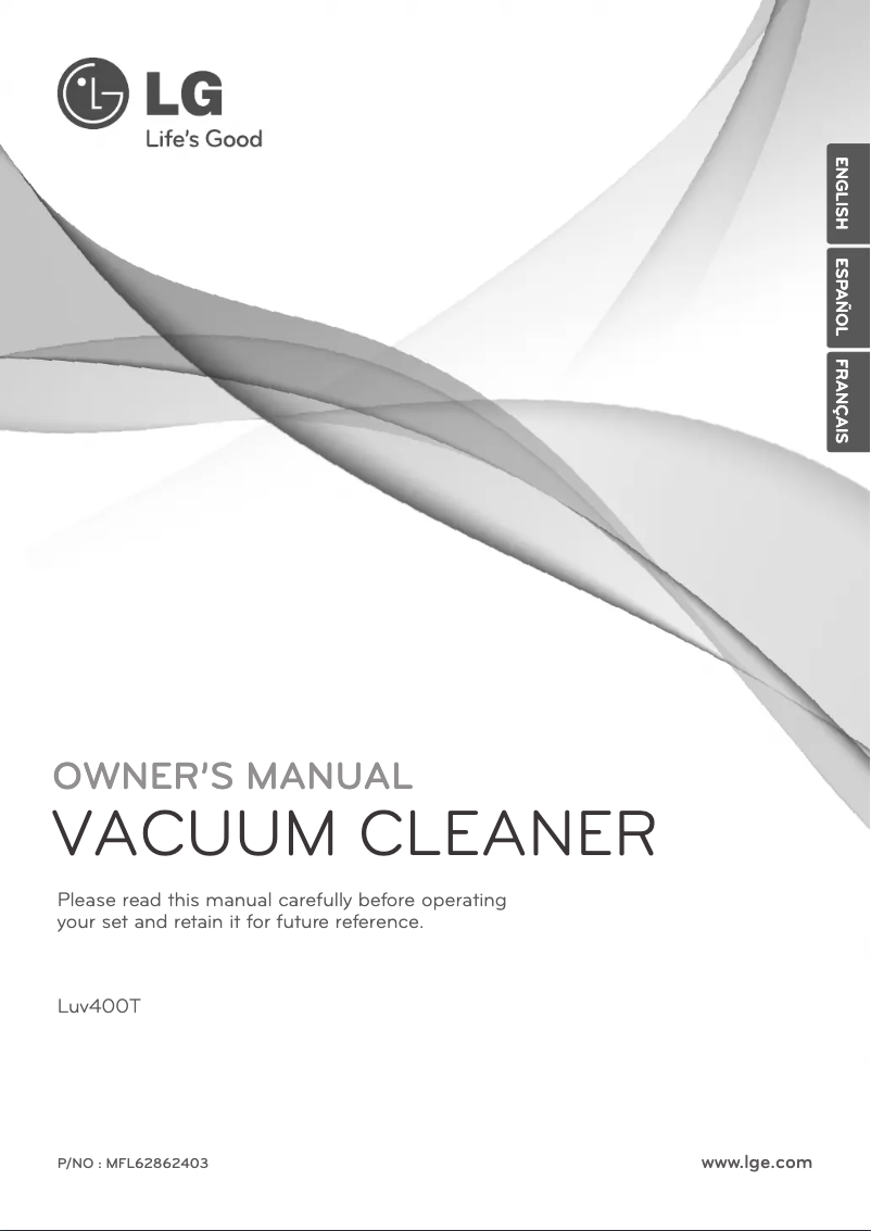 Page 1 de la notice Manuel utilisateur LG Total Care LuV400T