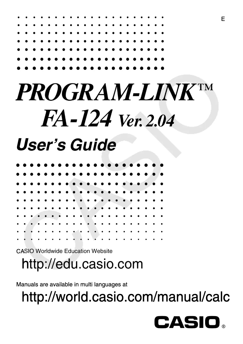 Imagen de la primera página del manual del dispositivo FA-124