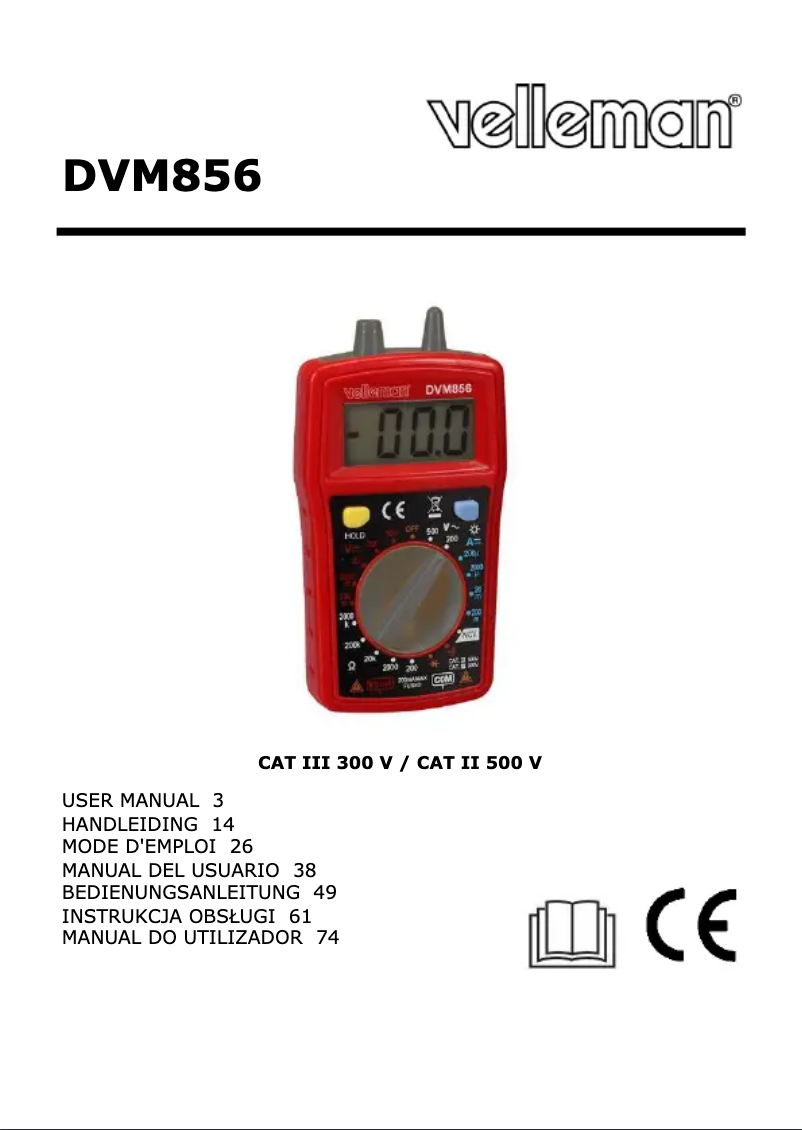 Page 1 de la notice Manuel utilisateur Velleman DVM856