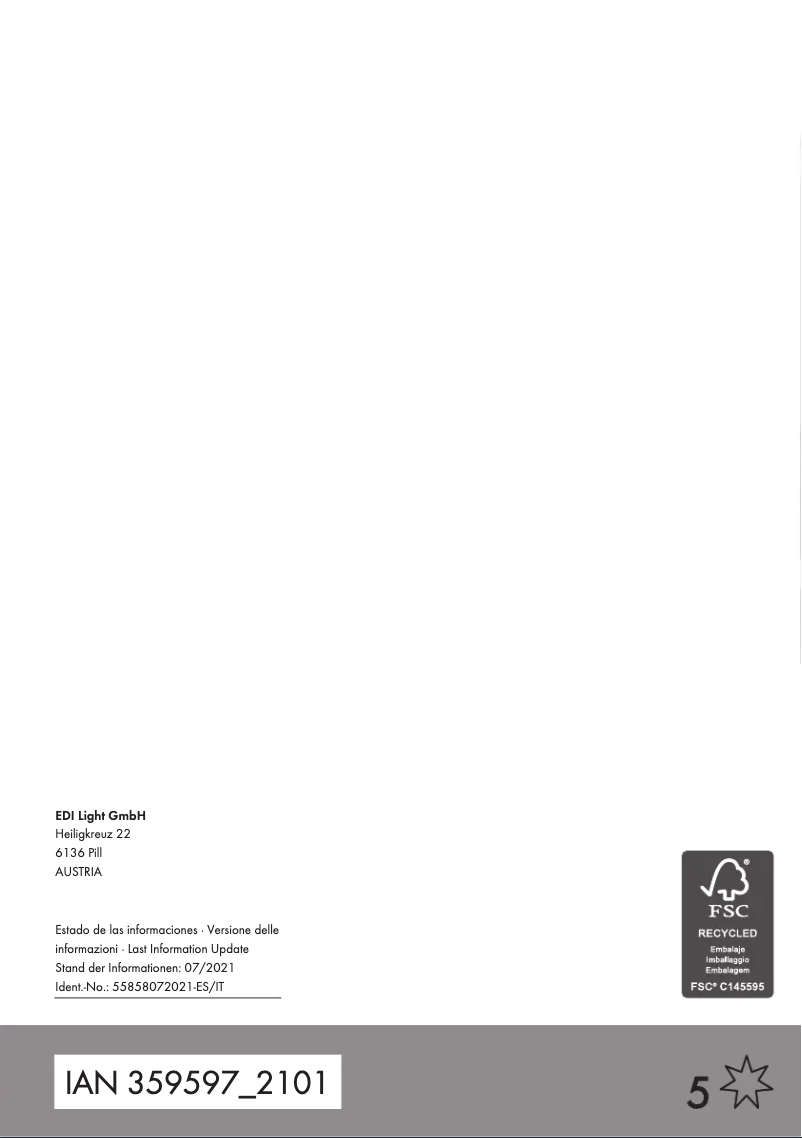 Page 1 de la notice Manuel utilisateur Livarno Lux IAN 359597