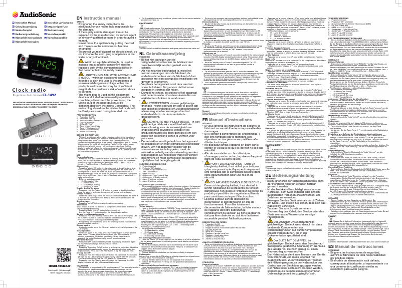 Page 1 de la notice Manuel utilisateur Smartwares CL-1492