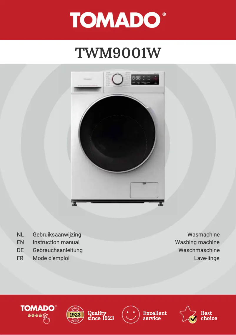 Page 1 de la notice Manuel utilisateur Tomado TWM9001W