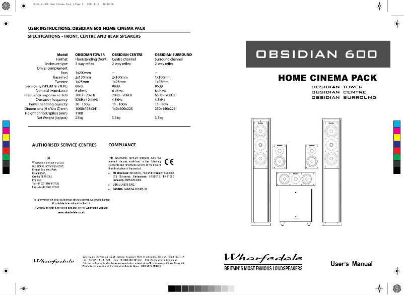 Image de la première page du manuel de l'appareil Obsidian 600
