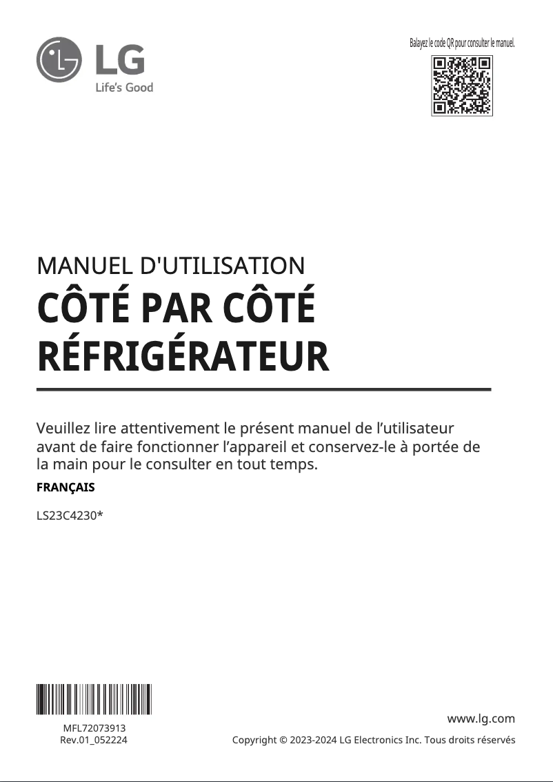 Page n°1 - Manuel utilisateur LG LS23C4230V
