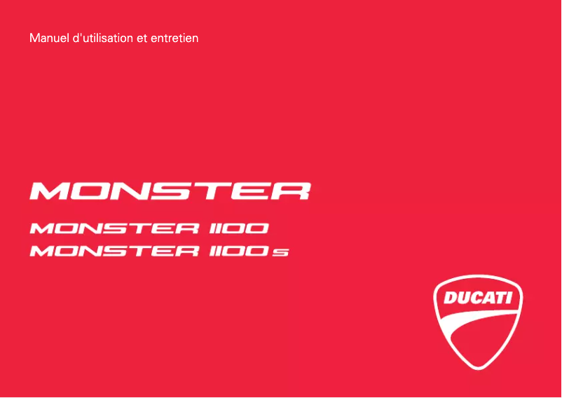 Page n°1 - Manuel utilisateur Ducati Monster 1100 S (2010)