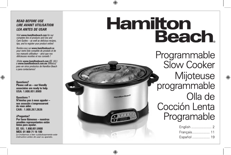 Page n°1 - Manuel utilisateur Hamilton Beach 33660