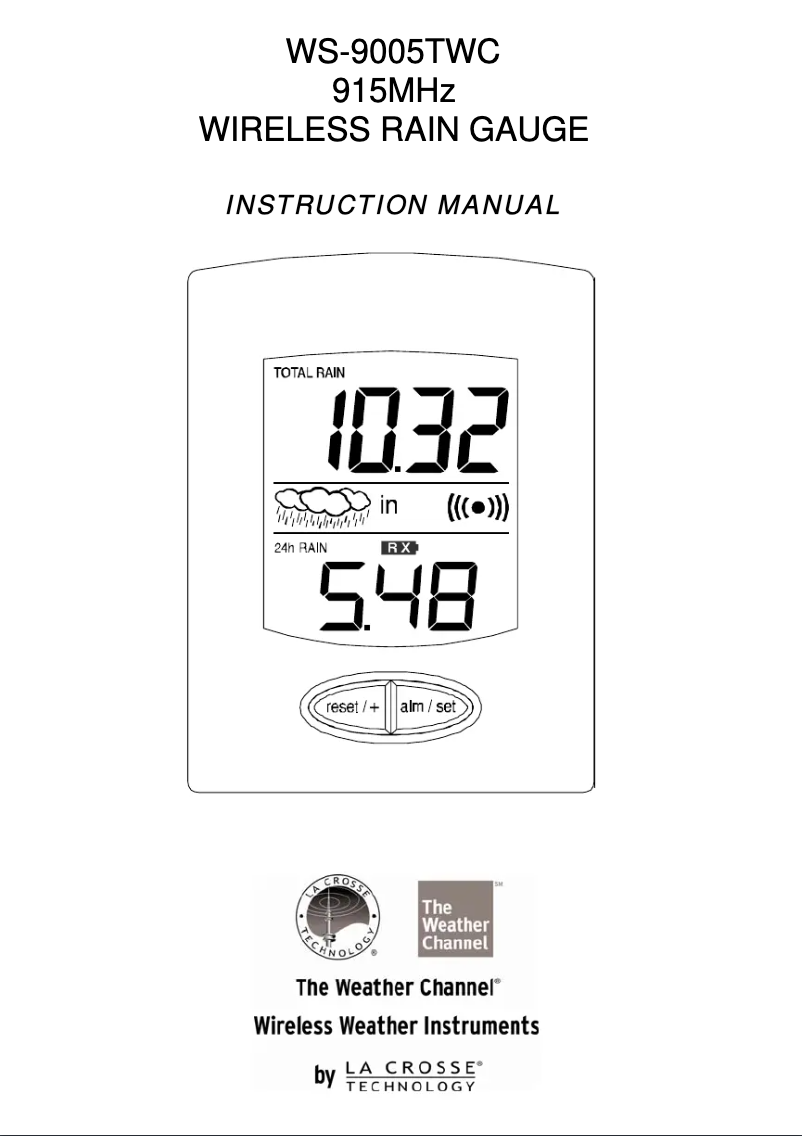 Image de la première page du manuel de l'appareil WS-9005TWC-IT