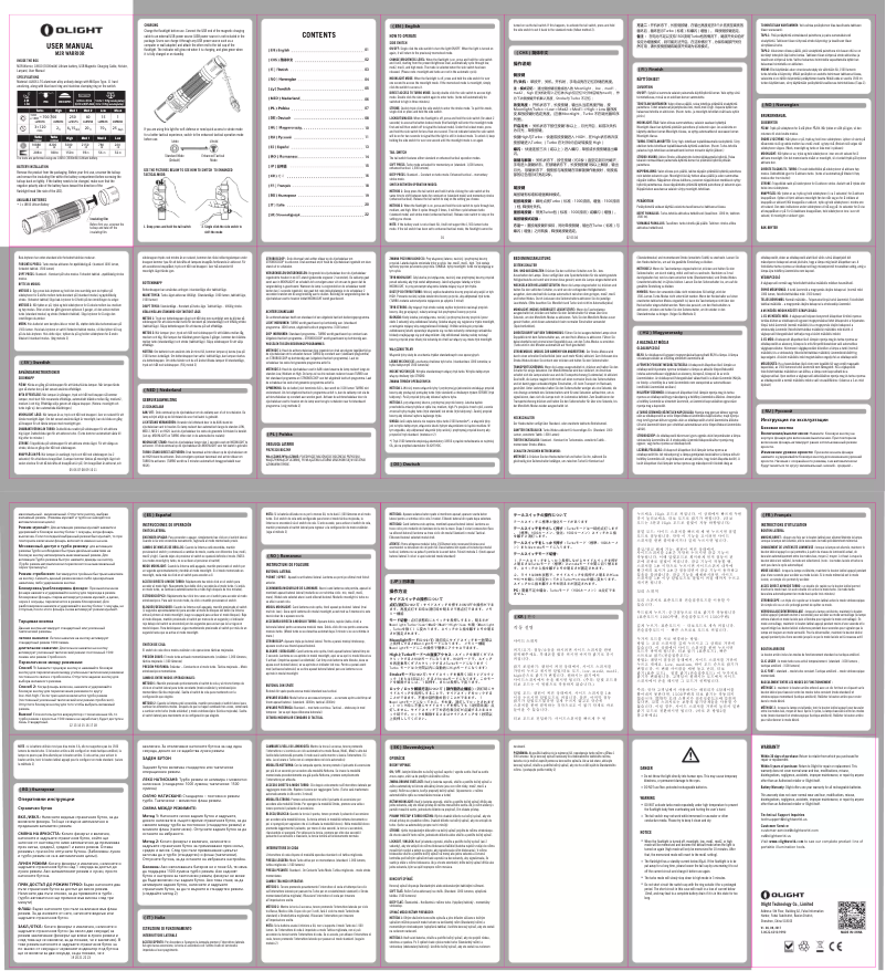 Página 1 del manual Manual de usuario Olight M2R Warrior
