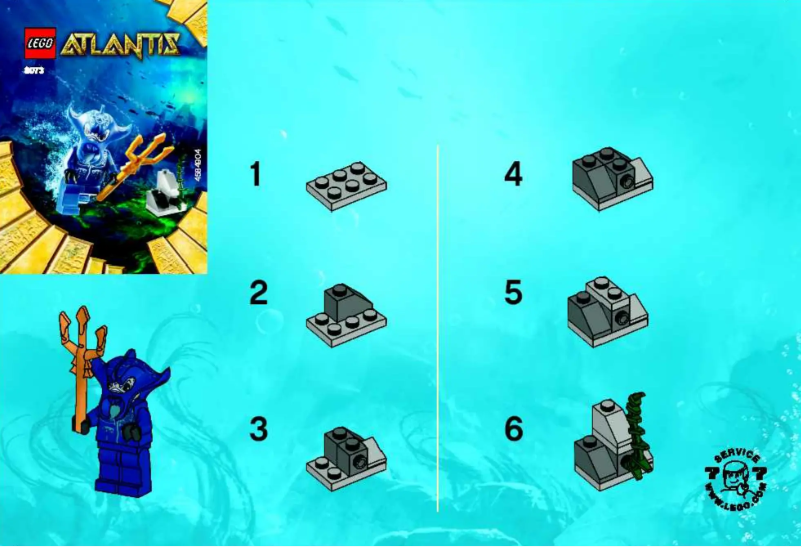 Page 1 de la notice Consignes visuelles Lego Atlantis 8073