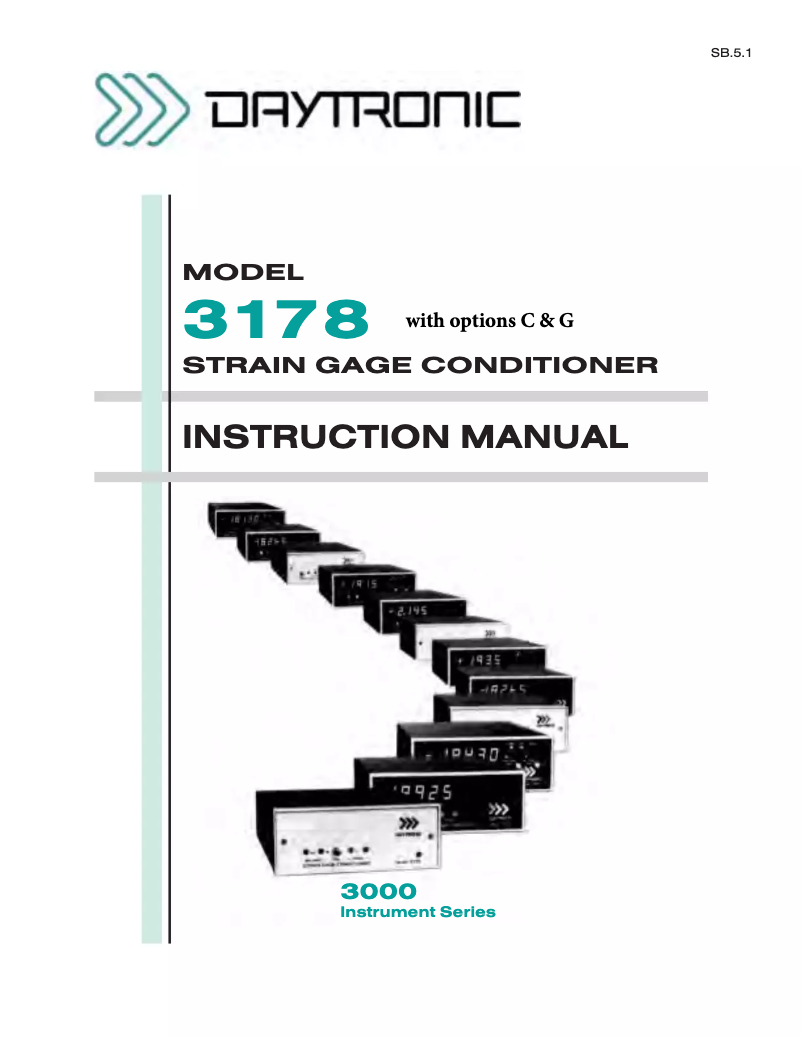 Page n°1 - Manuel utilisateur Daytronic 3178G