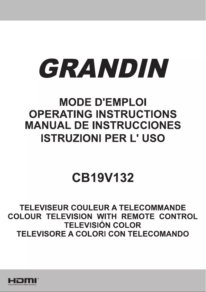 Page 1 de la notice Manuel utilisateur Grandin CB19V132
