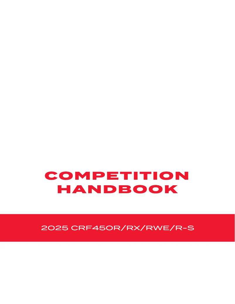 Page n°1 - Manuel utilisateur Honda CRF450RWE (2025)