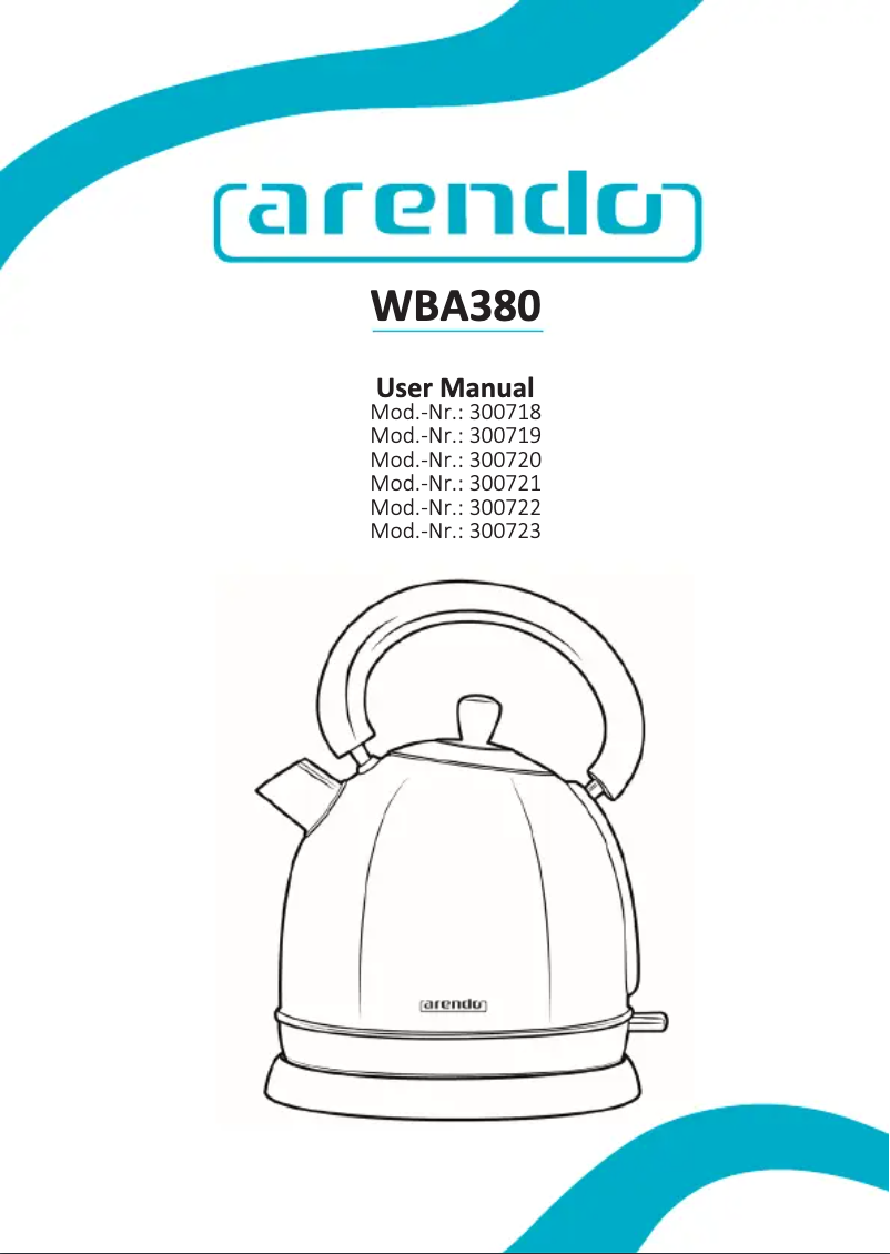 Page 1 de la notice Manuel utilisateur Arendo 300720