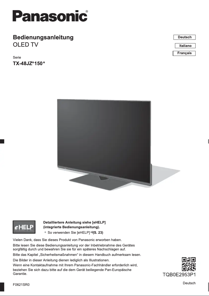 Page 1 de la notice Manuel utilisateur Panasonic TX-48JZT1506