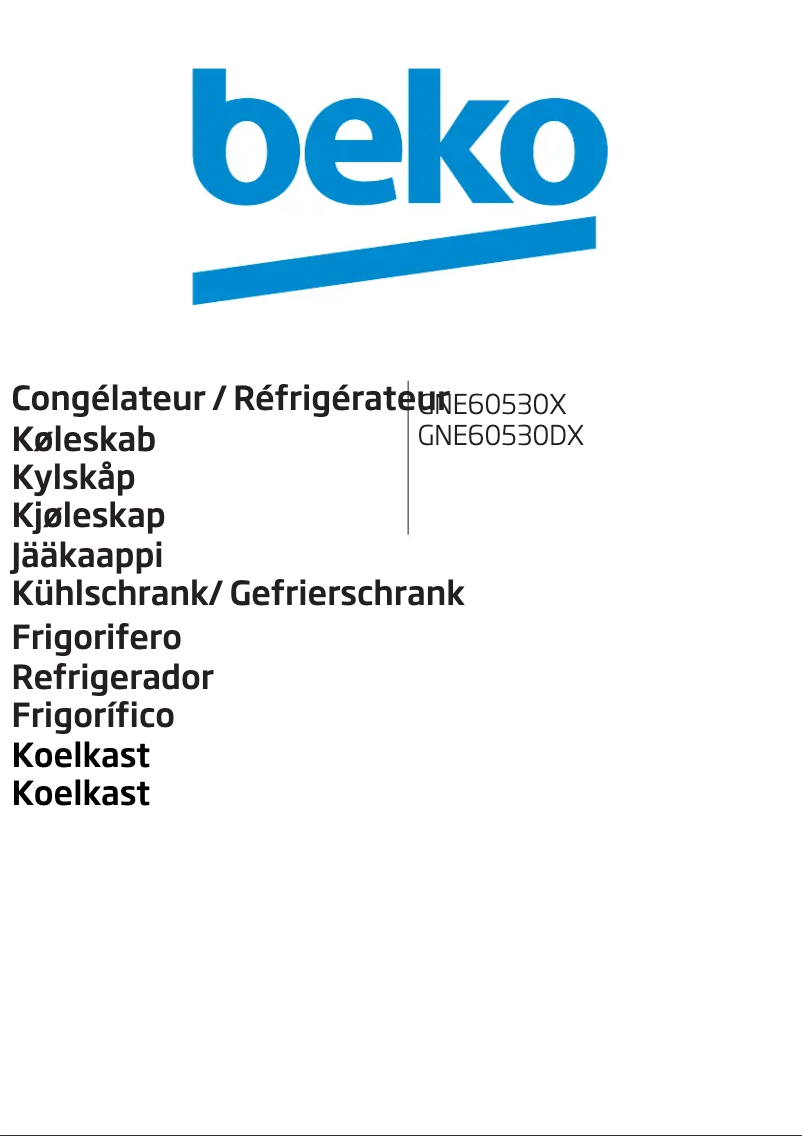 Page 1 de la notice Manuel utilisateur Beko GNE60530X