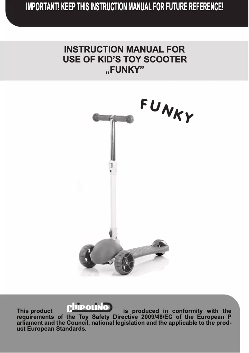 Page 1 de la notice Manuel utilisateur Chipolino Funky