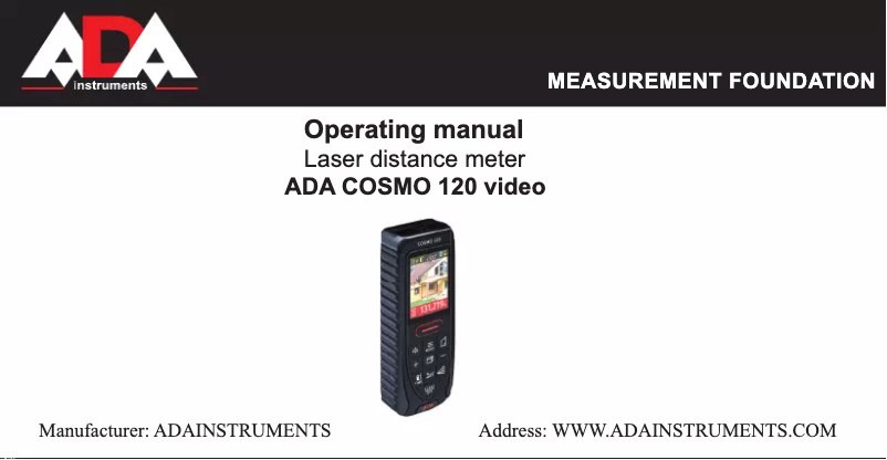 Image de la première page du manuel de l'appareil COSMO 120