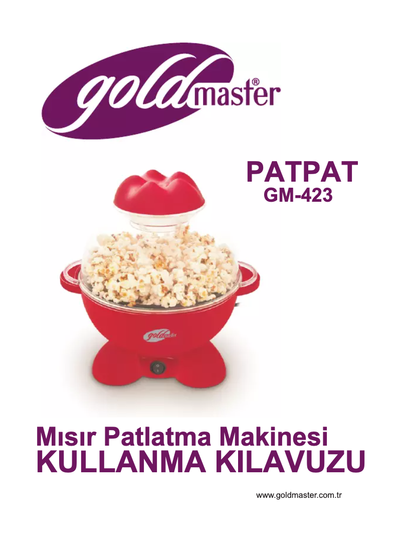 Page n°1 - Manuel utilisateur GoldMaster Patpat GM-423
