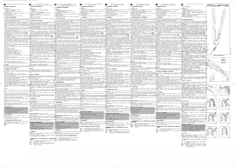 Page n°1 - Manuel utilisateur Rowenta Liss & Curl SF4412