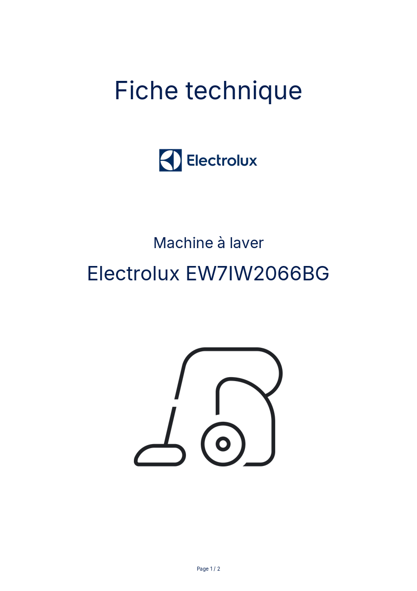 Image de la première page du manuel de l'appareil EW7IW2066BG