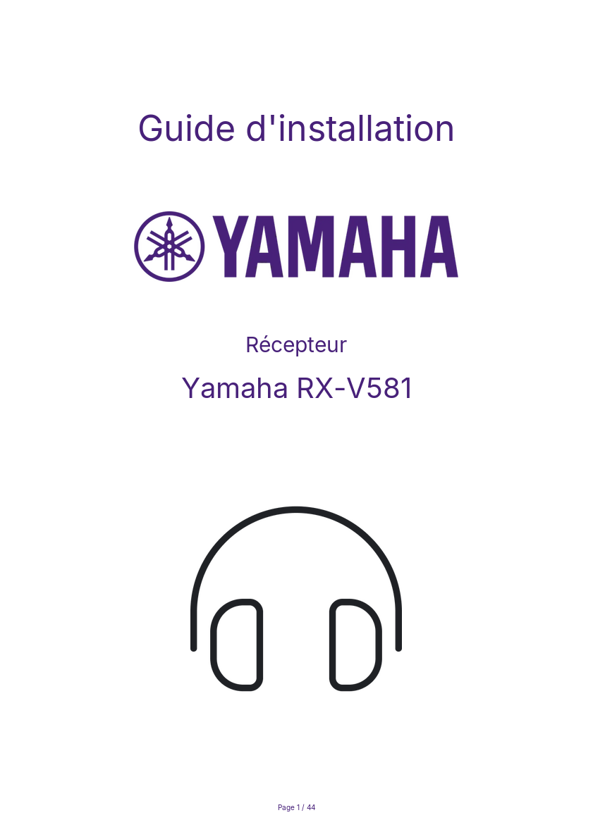 Image de la première page du manuel de l'appareil RX-V581