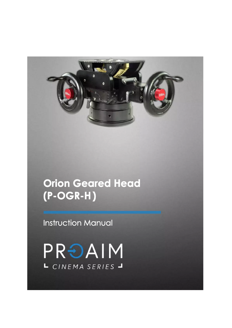 Page 1 de la notice Manuel utilisateur Proaim Orion