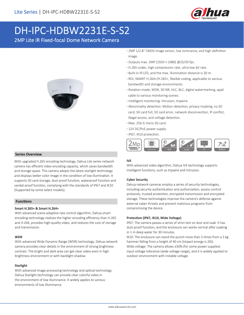 Image de la première page du manuel de l'appareil IPC-HDBW2231E-S-S2