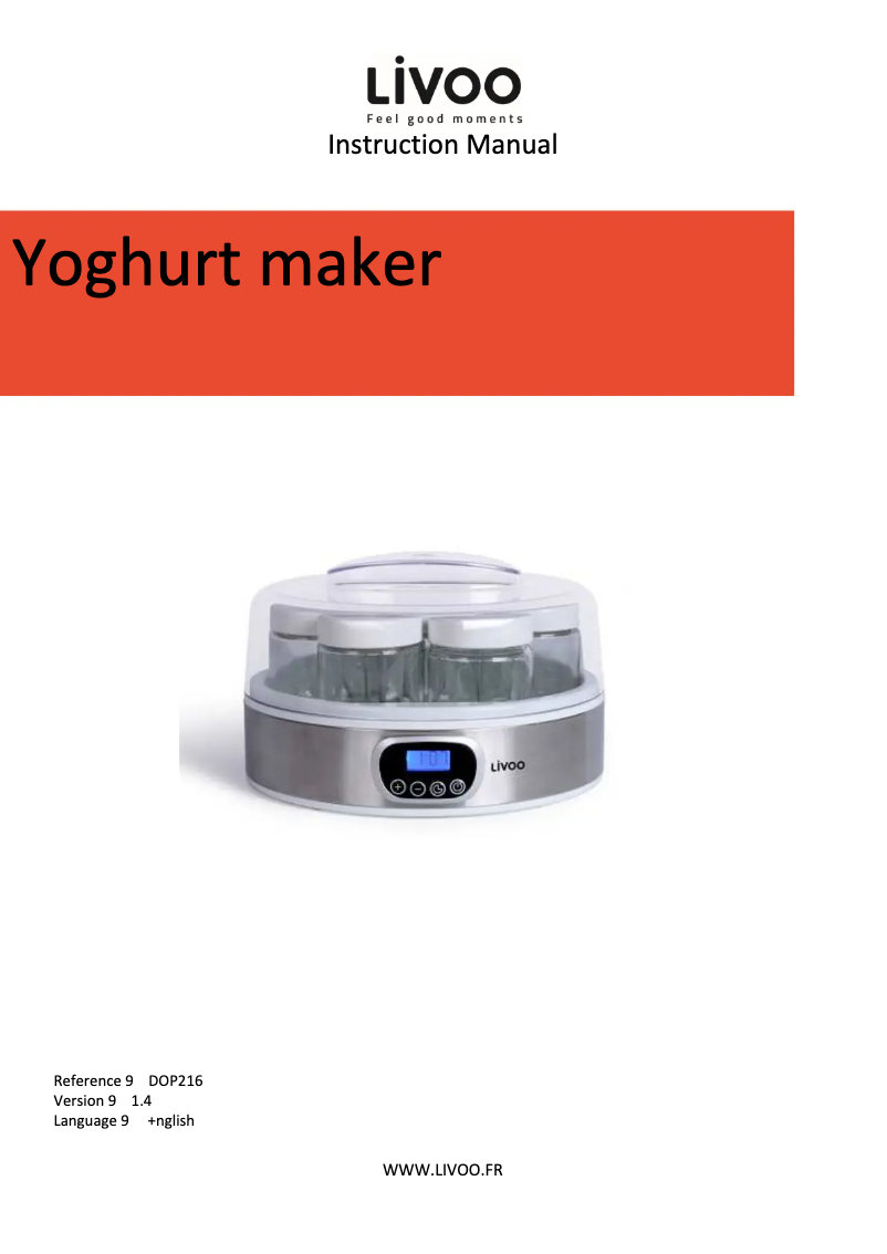 Image de la première page du manuel de l'appareil DOP216