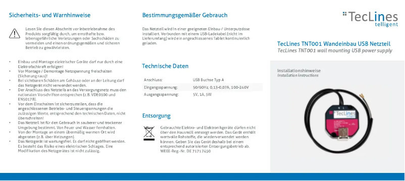 Image de la première page du manuel de l'appareil TNT001