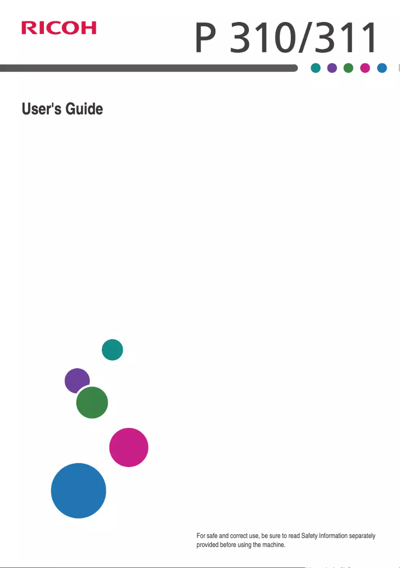 Image de la première page du manuel de l'appareil P 311