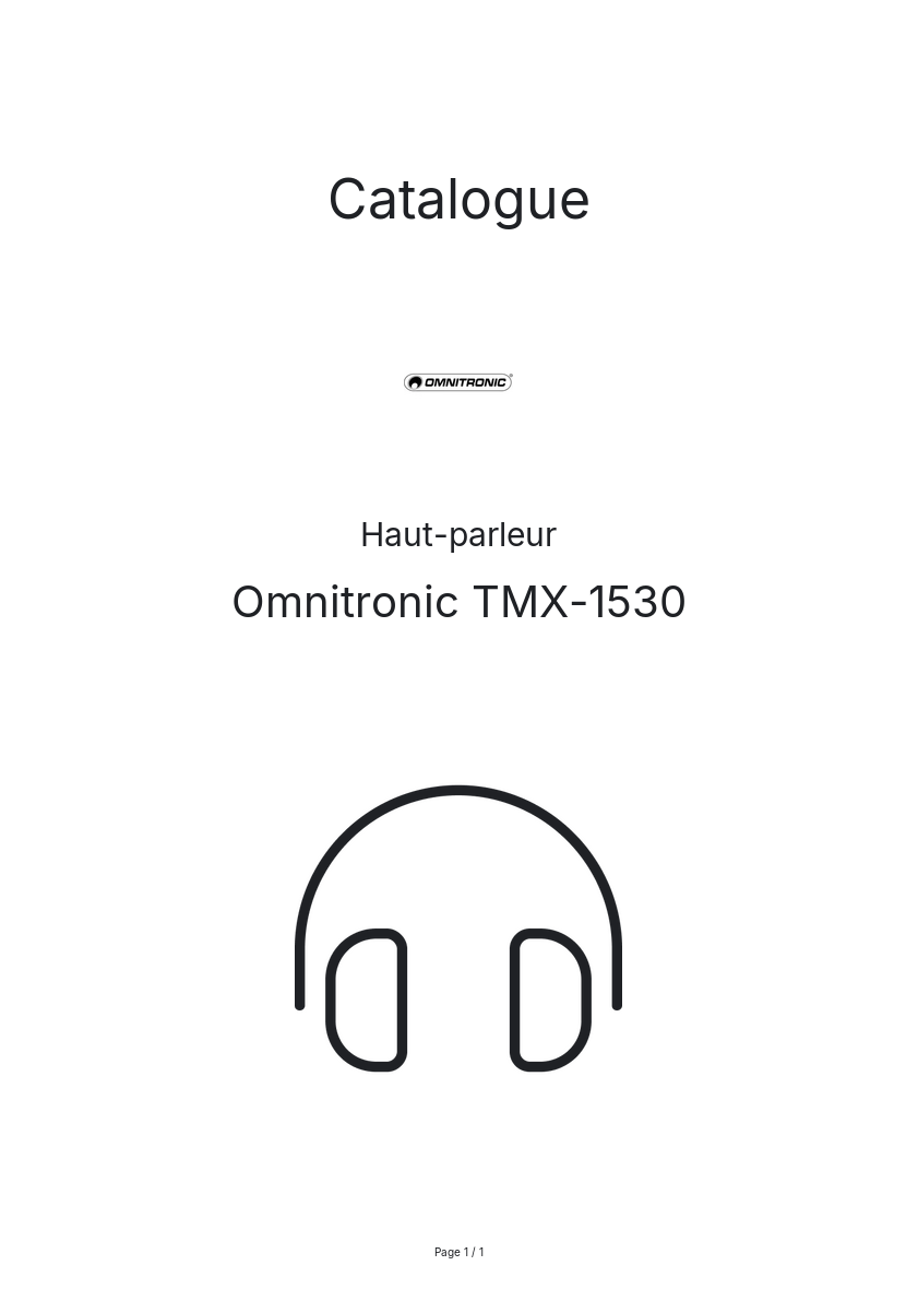 Page n°1 - Catalogue Omnitronic TMX-1530