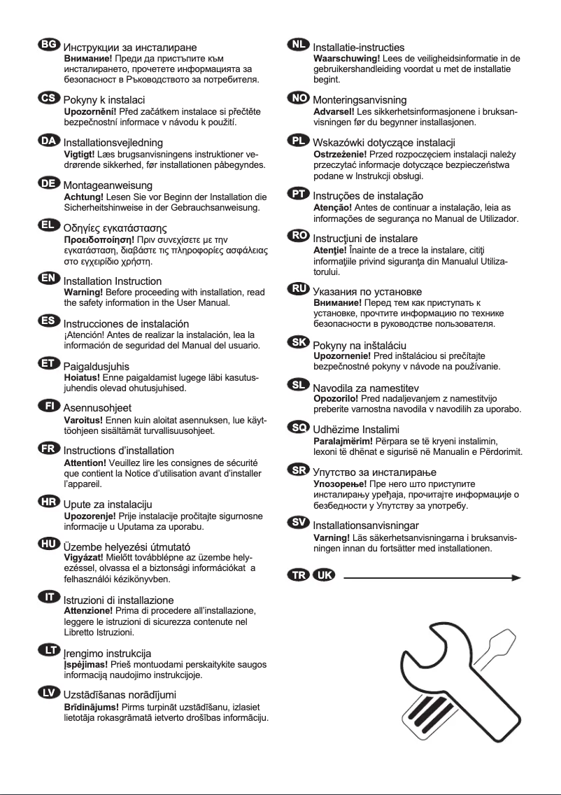 Page n°1 - Guide d'installation AEG CCE84543CB