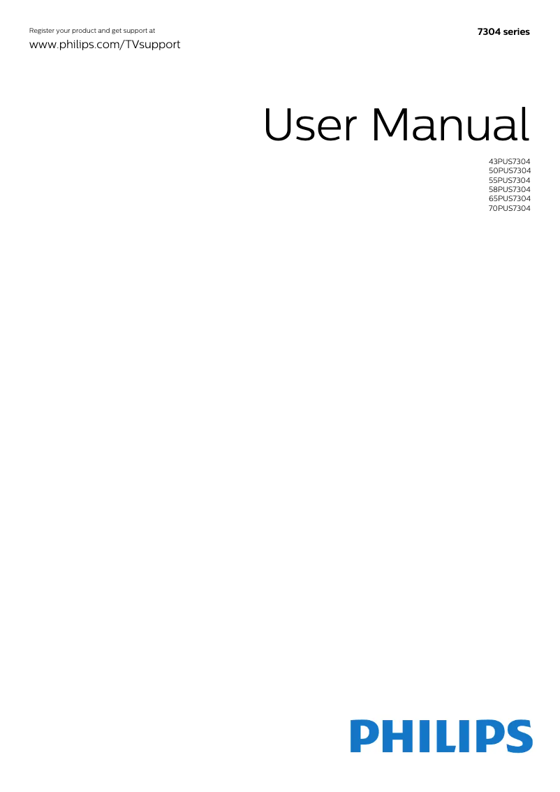 Page n°1 - Manuel utilisateur Philips The One 70PUS7304